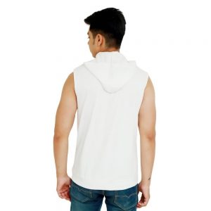 Solid Men Hooded Neck White T-Shirt